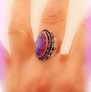 Pink Rainbow Moonstone Sterling Gemstone Ring